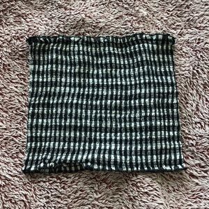 White and Black Checkered Tube Top